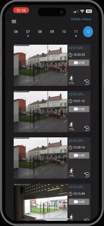 GoTEK7 Vision application alerts