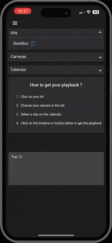 GoTEK7 Vision application PlayBack