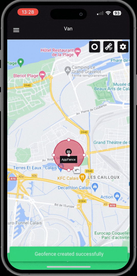 GoTEK7 Tracking application GPS Tracker geofences